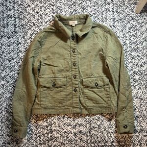 LOFT Sage Green Casual Women’s Spring Military Bomber Jacket Women’s Large